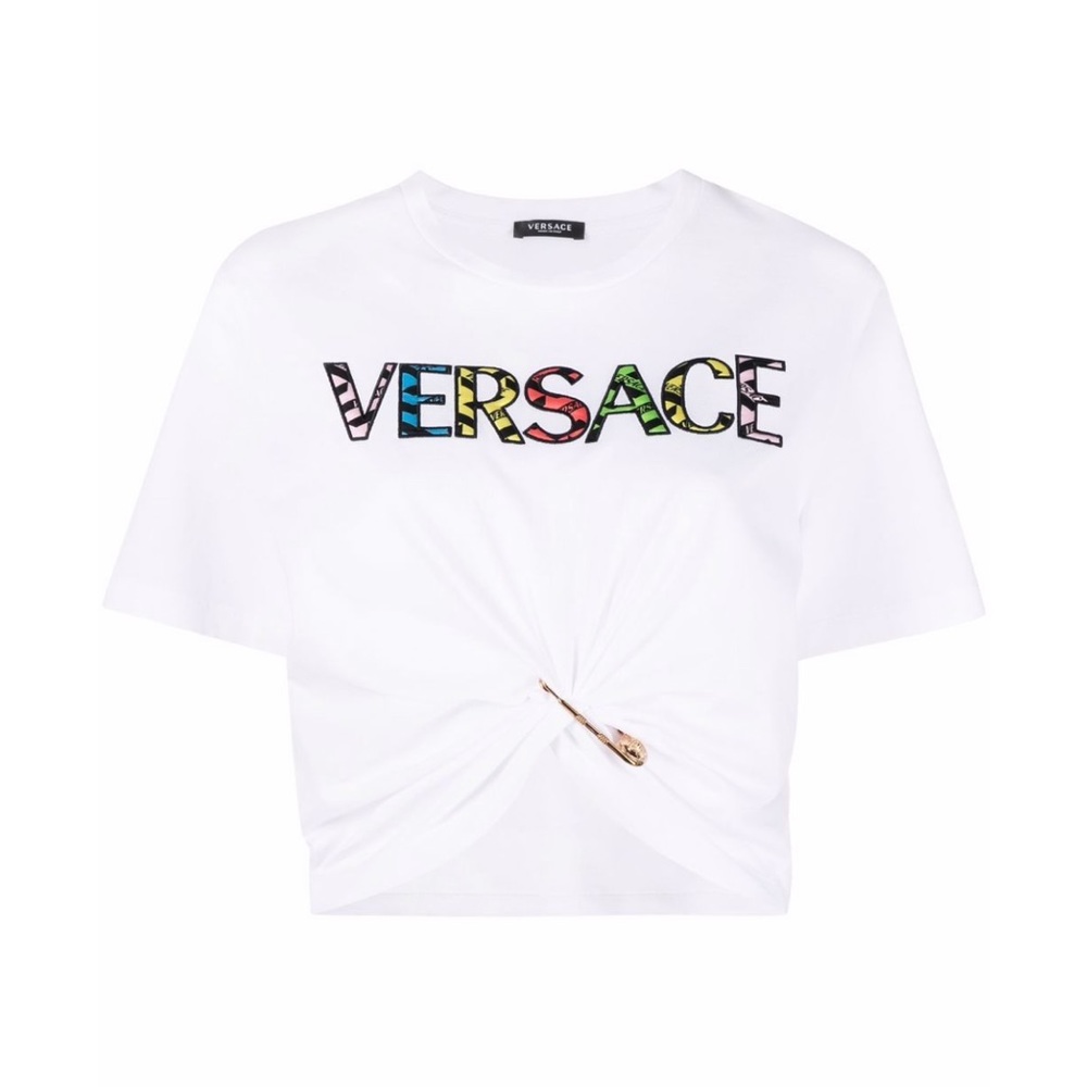 Versace Pin Crop (White)❤️‍🔥❤️‍🔥